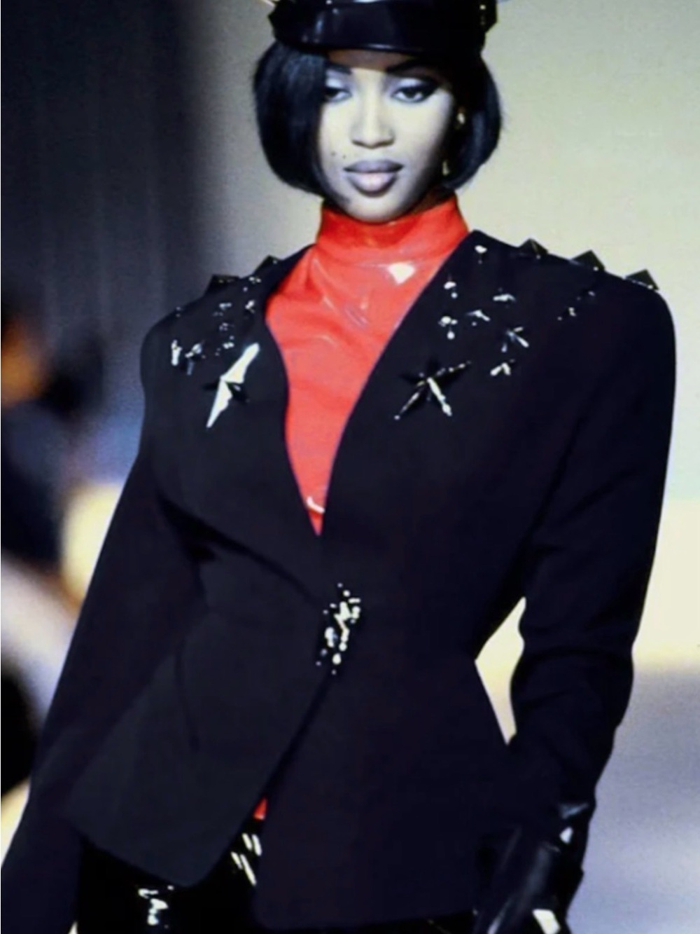 Vintage Thierry Mugler F/W 1990 Cinched Star Embellished Blazer – Size 42